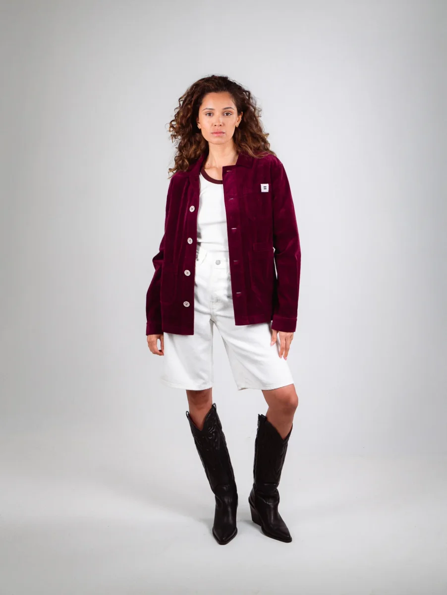 VESTE WORKER CÔTELÉ PRUNE – Image 7