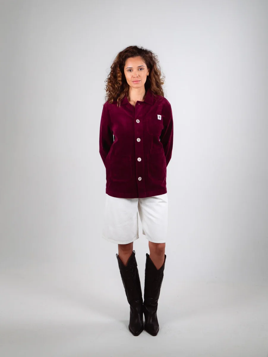 VESTE WORKER CÔTELÉ PRUNE – Image 5