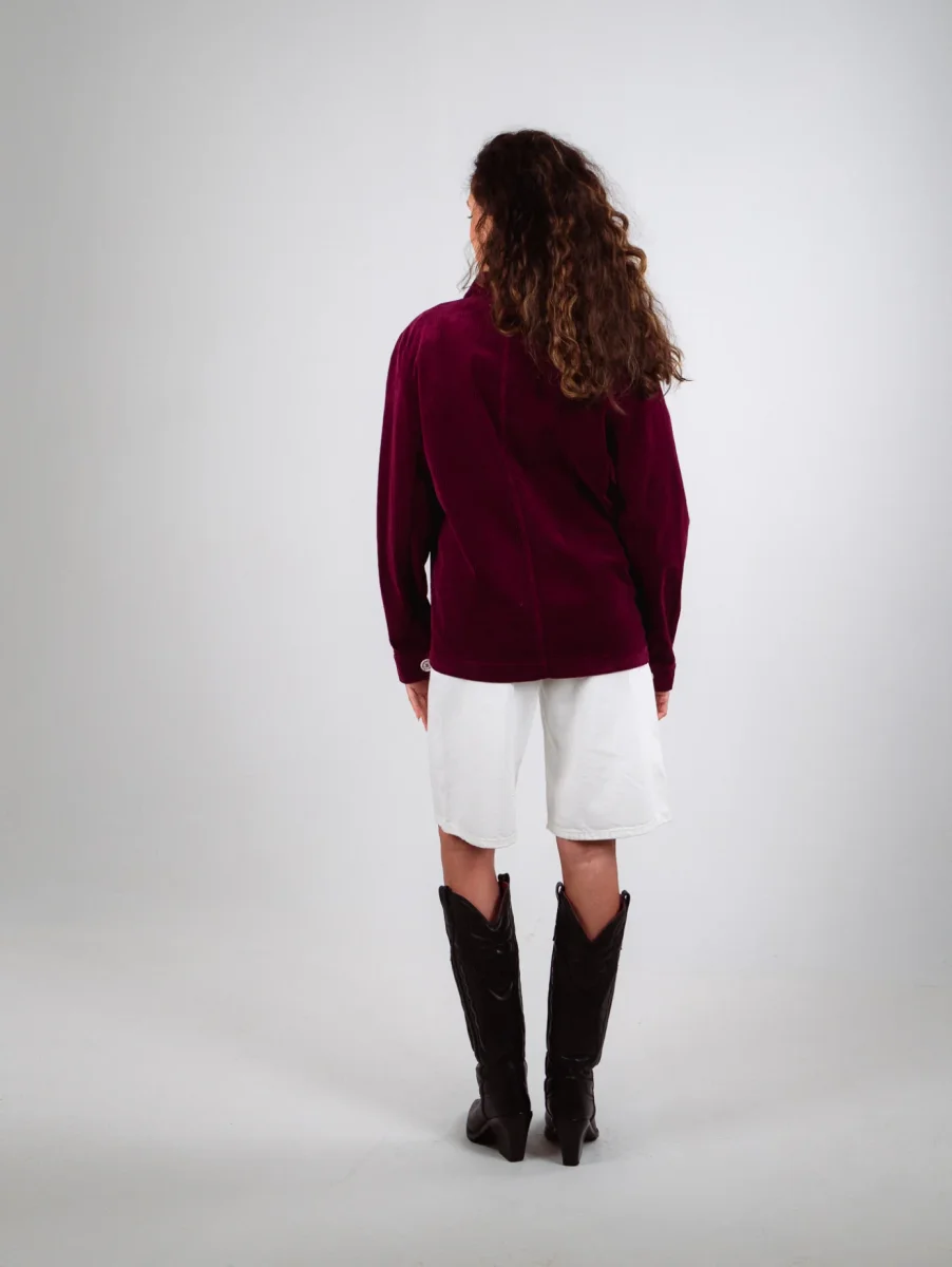 VESTE WORKER CÔTELÉ PRUNE – Image 4