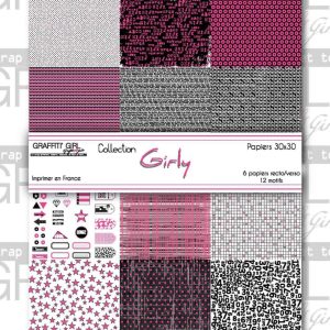 Lot de 6 papiers 30×30 Girly