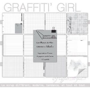 Lot de 6 papiers 30×30 School les basics de Klen