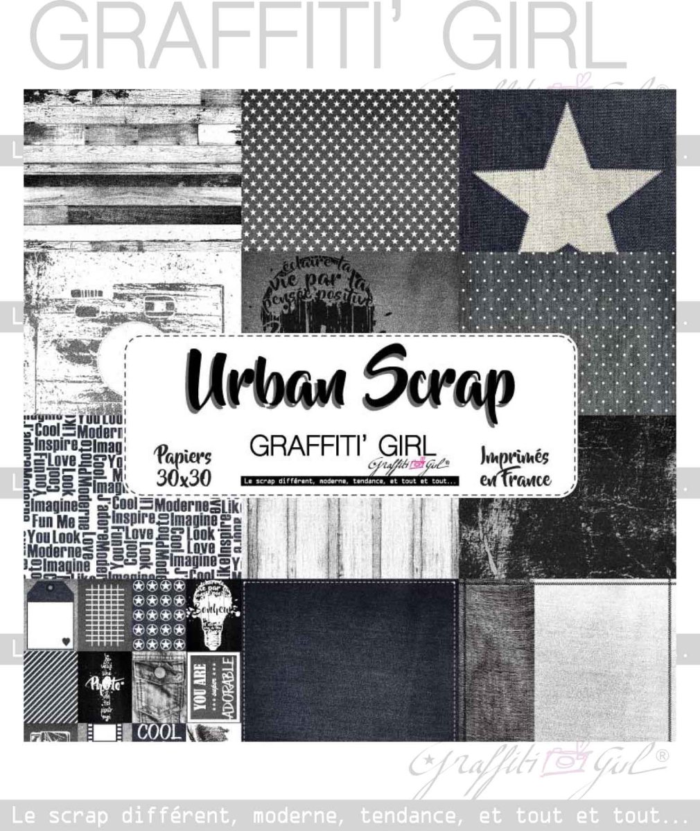 Lot de 6 papiers 30×30 Urban Scrap – Image 2