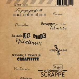 Tampons Transparents Scrap Texte