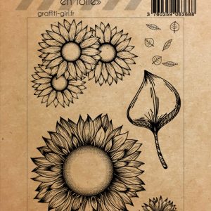 Tampons Transparents Tournesols en folie