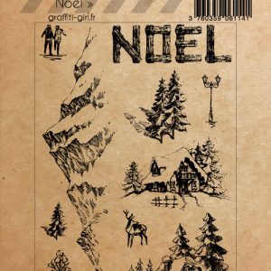 Tampons Transparents Village de Noël