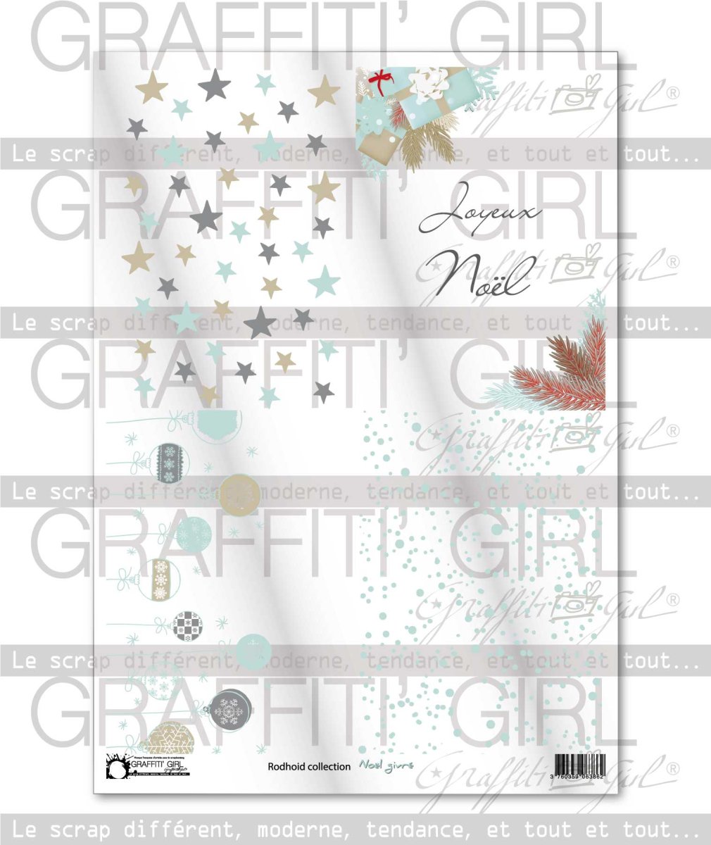 Planche de rhodoïd Noël givré