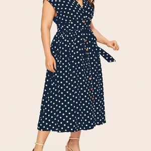 Robe à pois grande taille