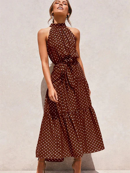 Robe à pois marron – Image 3