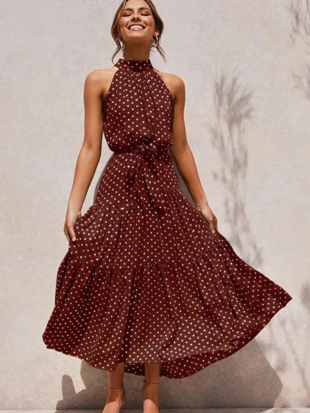 Robe à pois marron – Image 4