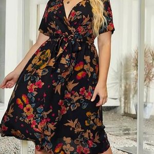 Robe fluide fleurie grande taille