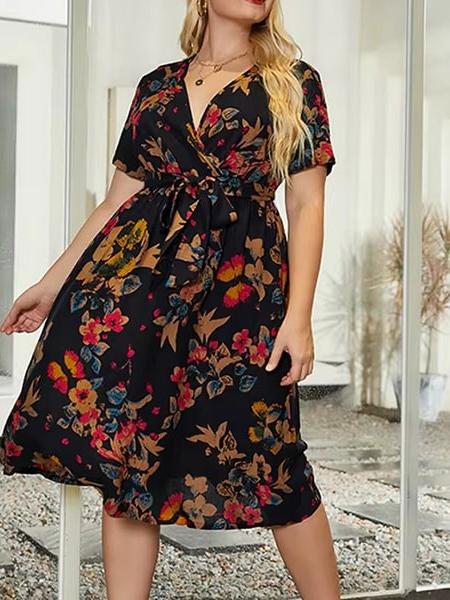 Robe fluide fleurie grande taille – Image 2