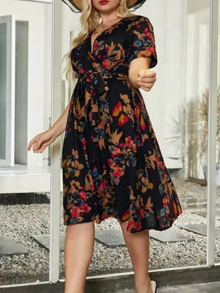 Robe fluide fleurie grande taille – Image 3