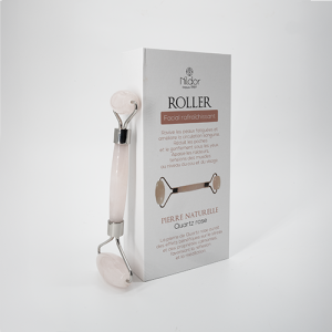 Roller facial en pierre naturelle quartz rose