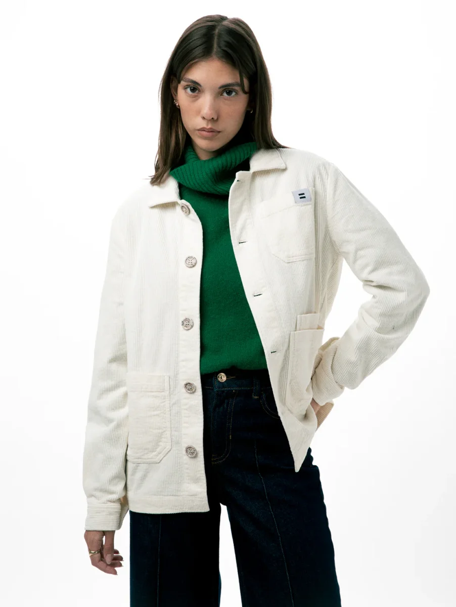 VESTE WORKER CÔTELÉ ÉCRU – Image 3