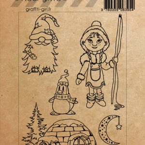 Tampons Transparents Noël Givré