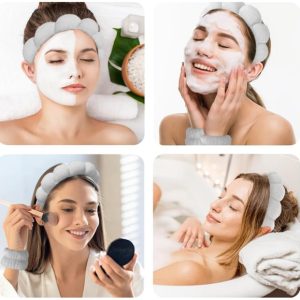 Ensemble de bandeau serre-tête et bracelets Skincare