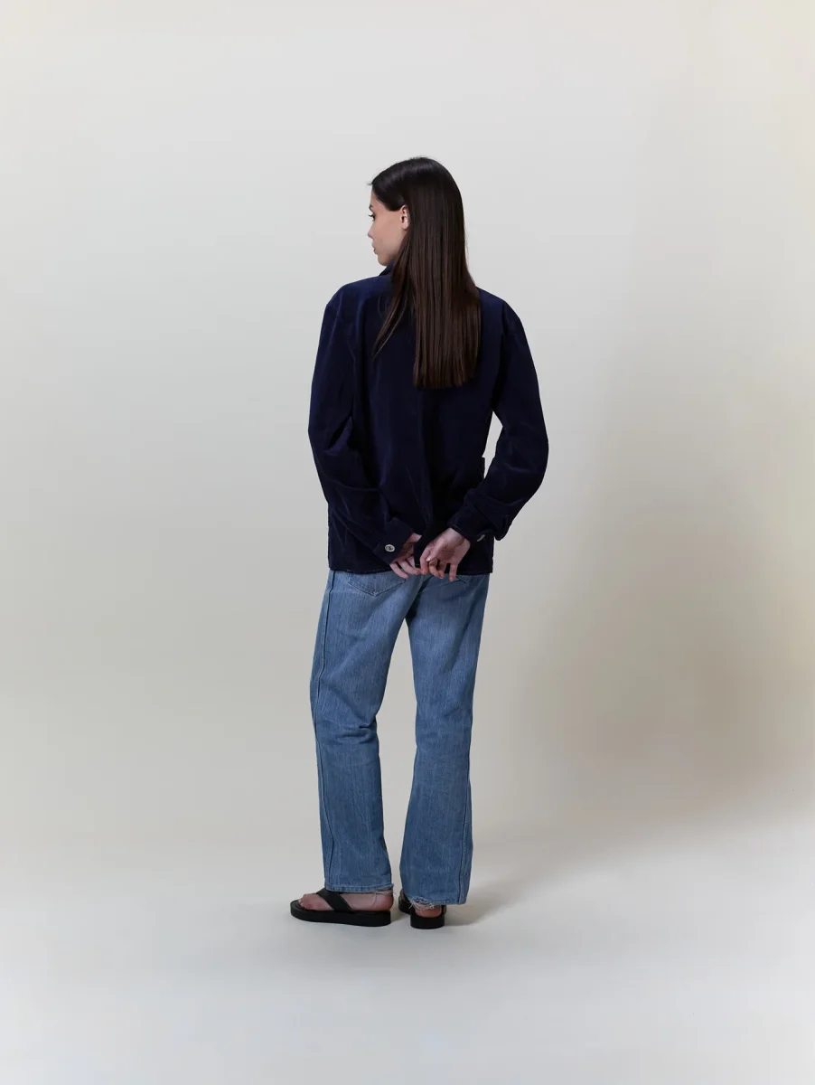 VESTE WORKER CÔTELÉ NAVY – Image 6