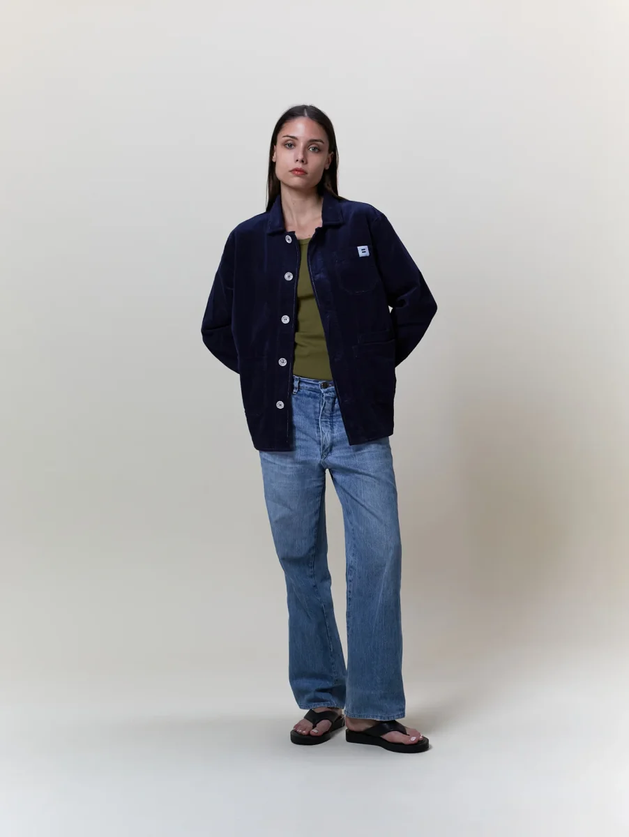 VESTE WORKER CÔTELÉ NAVY – Image 3