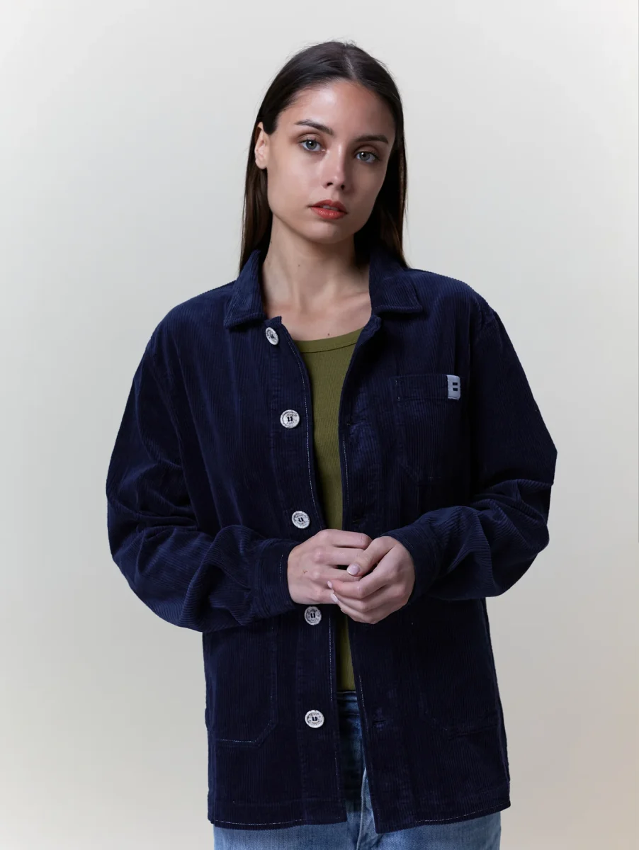 VESTE WORKER CÔTELÉ NAVY – Image 8