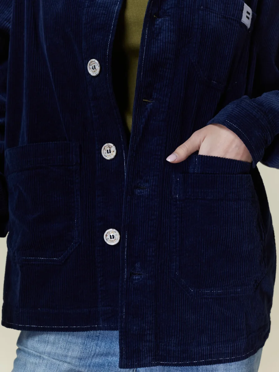 VESTE WORKER CÔTELÉ NAVY – Image 9