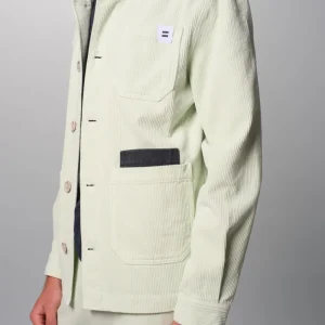 VESTE WORKER VELOURS GREEN WASHED