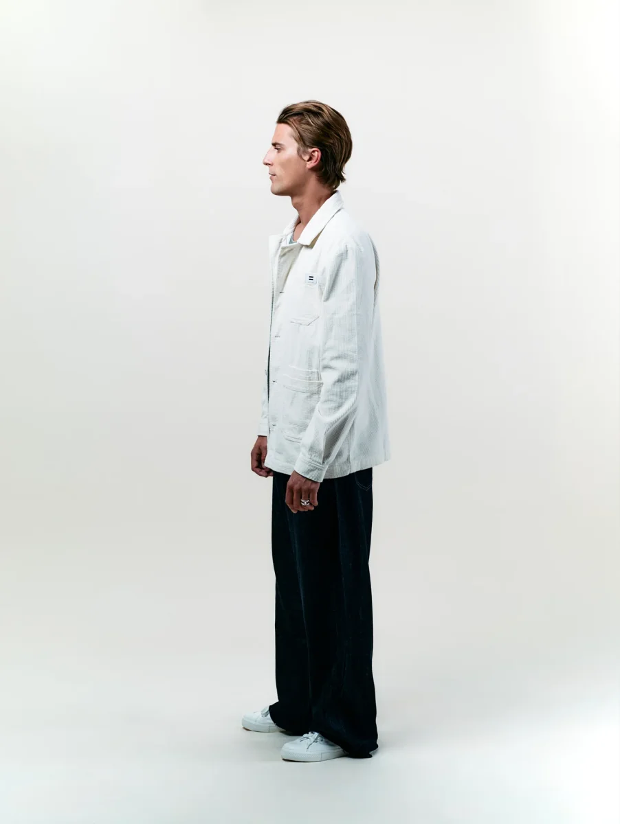 VESTE WORKER CÔTELÉ ÉCRU – Image 6