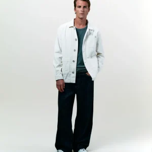 VESTE WORKER CÔTELÉ ÉCRU