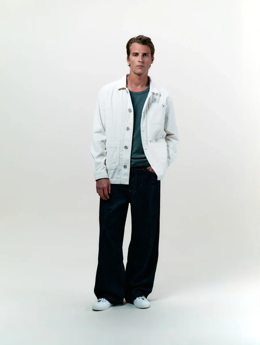 VESTE WORKER CÔTELÉ ÉCRU – Image 2