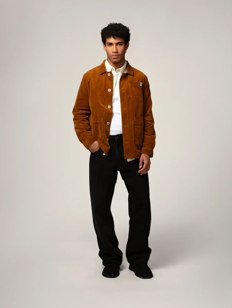 VESTE WORKER CÔTELÉ CAMEL – Image 3