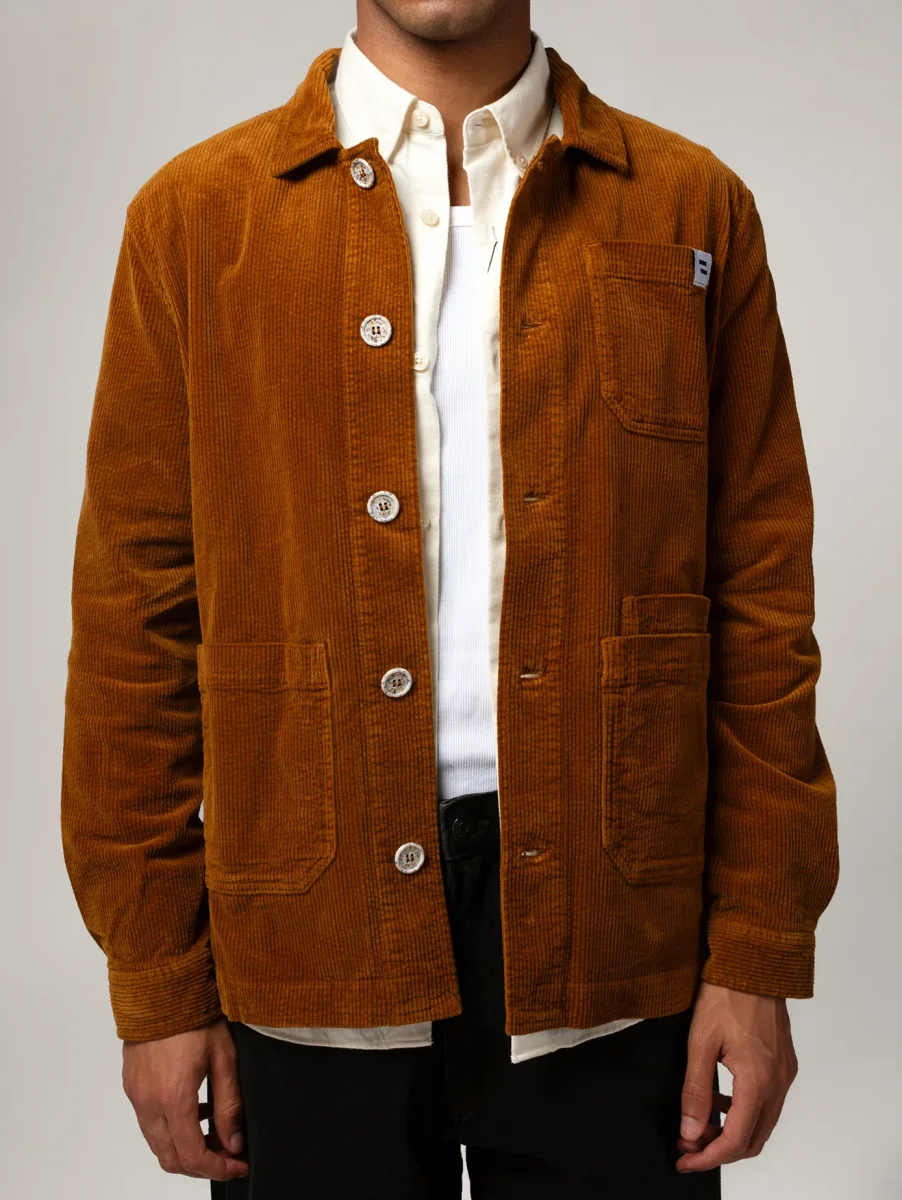 VESTE WORKER CÔTELÉ CAMEL – Image 9
