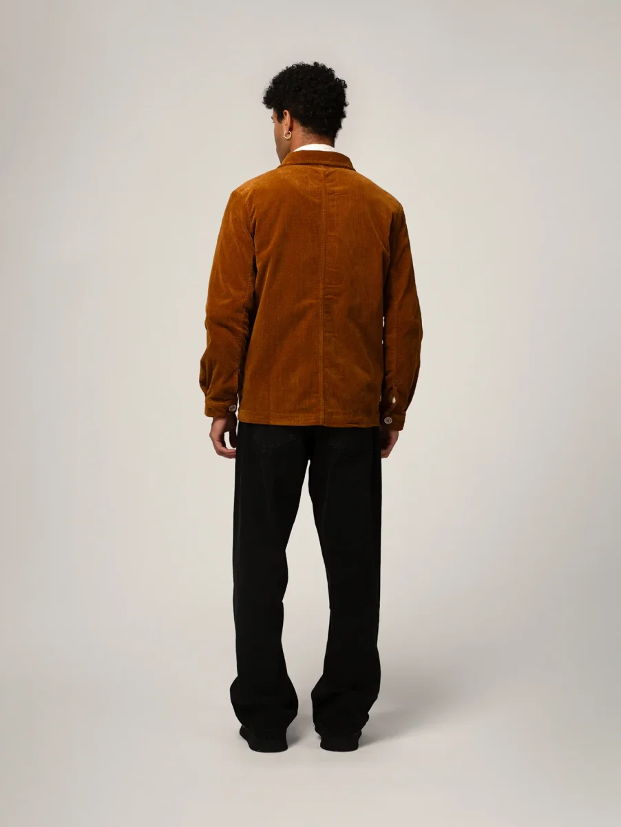 VESTE WORKER CÔTELÉ CAMEL – Image 5