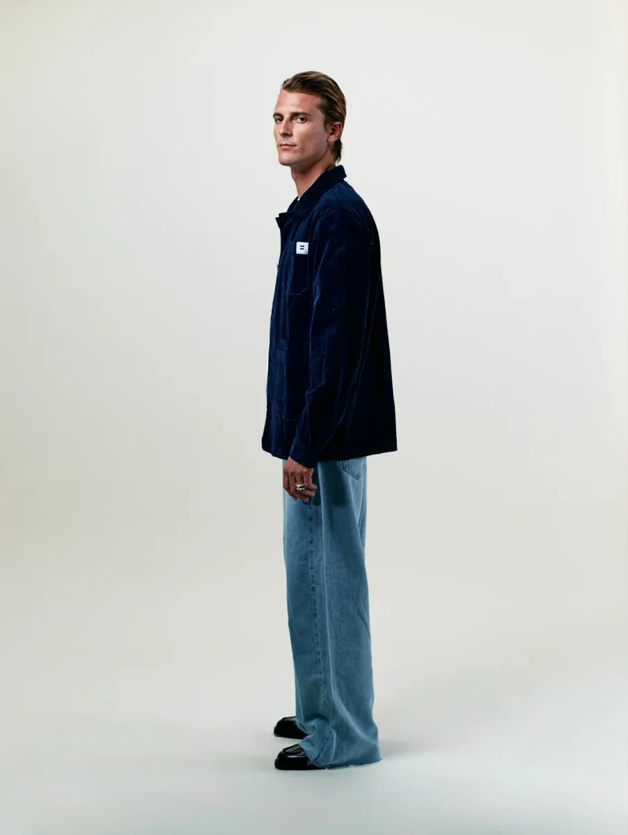 VESTE WORKER CÔTELÉ NAVY – Image 4