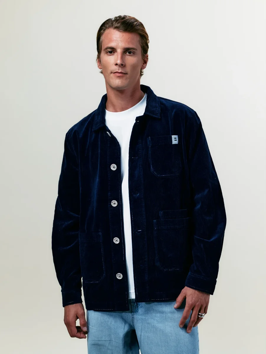 VESTE WORKER CÔTELÉ NAVY – Image 5