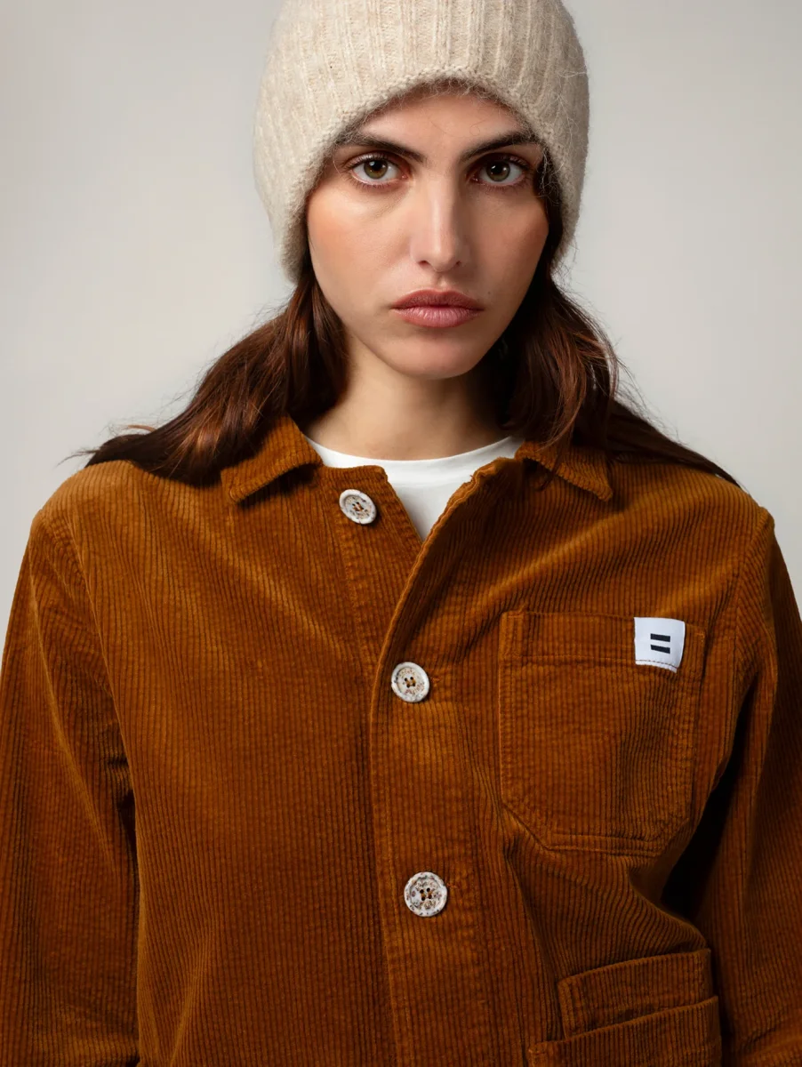 VESTE WORKER CÔTELÉ CAMEL – Image 7