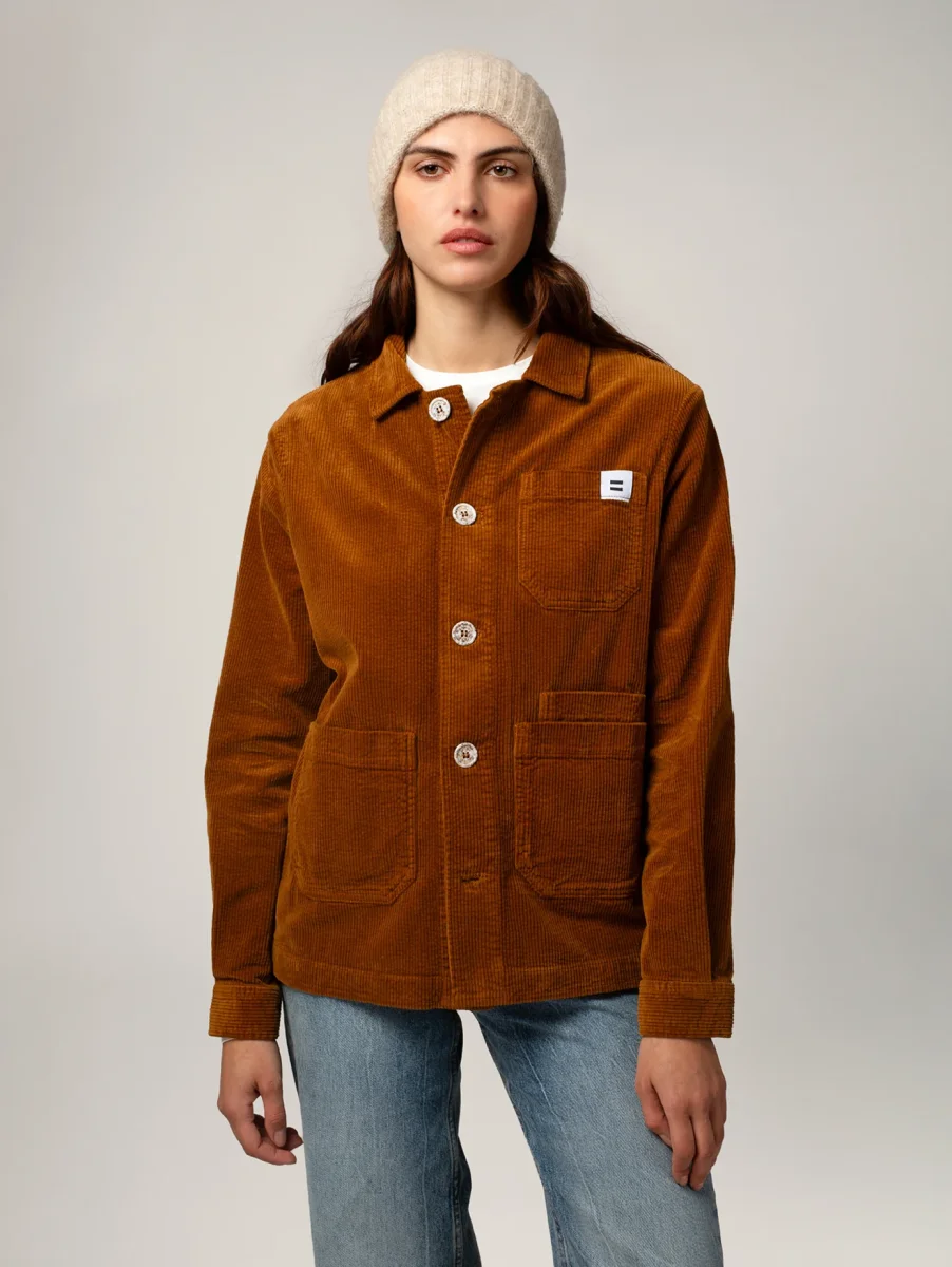 VESTE WORKER CÔTELÉ CAMEL – Image 2