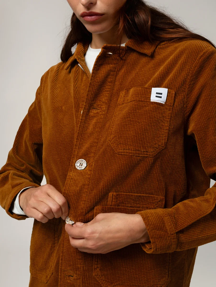 VESTE WORKER CÔTELÉ CAMEL – Image 4