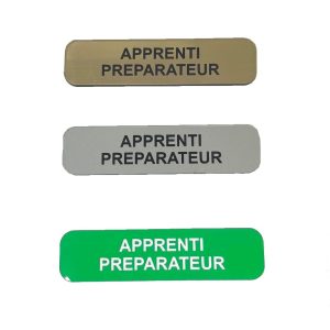 Badge apprenti preparateur plastique
