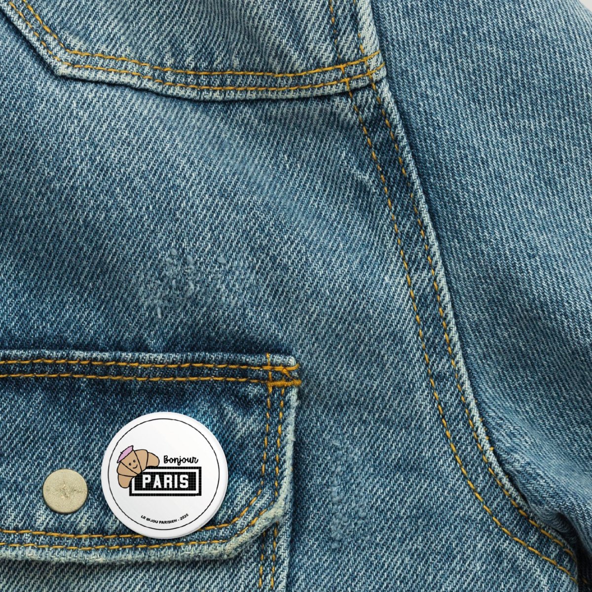 BADGE 32 MM - DESIGN INSPIRÉ DU MÉTRO PARISIEN - BONJOUR PARIS – Image 3