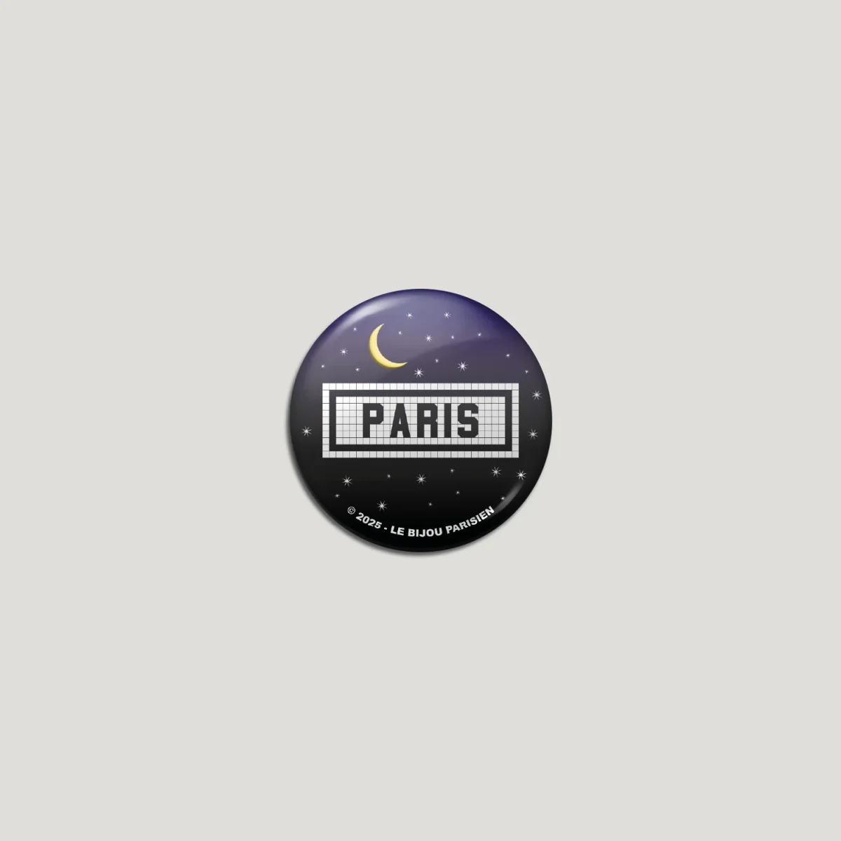 BADGE 32 MM - DESIGN INSPIRÉ DU MÉTRO PARISIEN - PARIS BY NIGHT