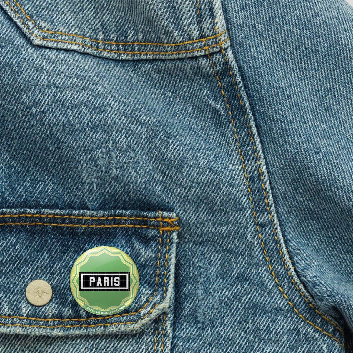 BADGE 32 MM - DESIGN INSPIRÉ DU MÉTRO PARISIEN - ART DÉCO – Image 3