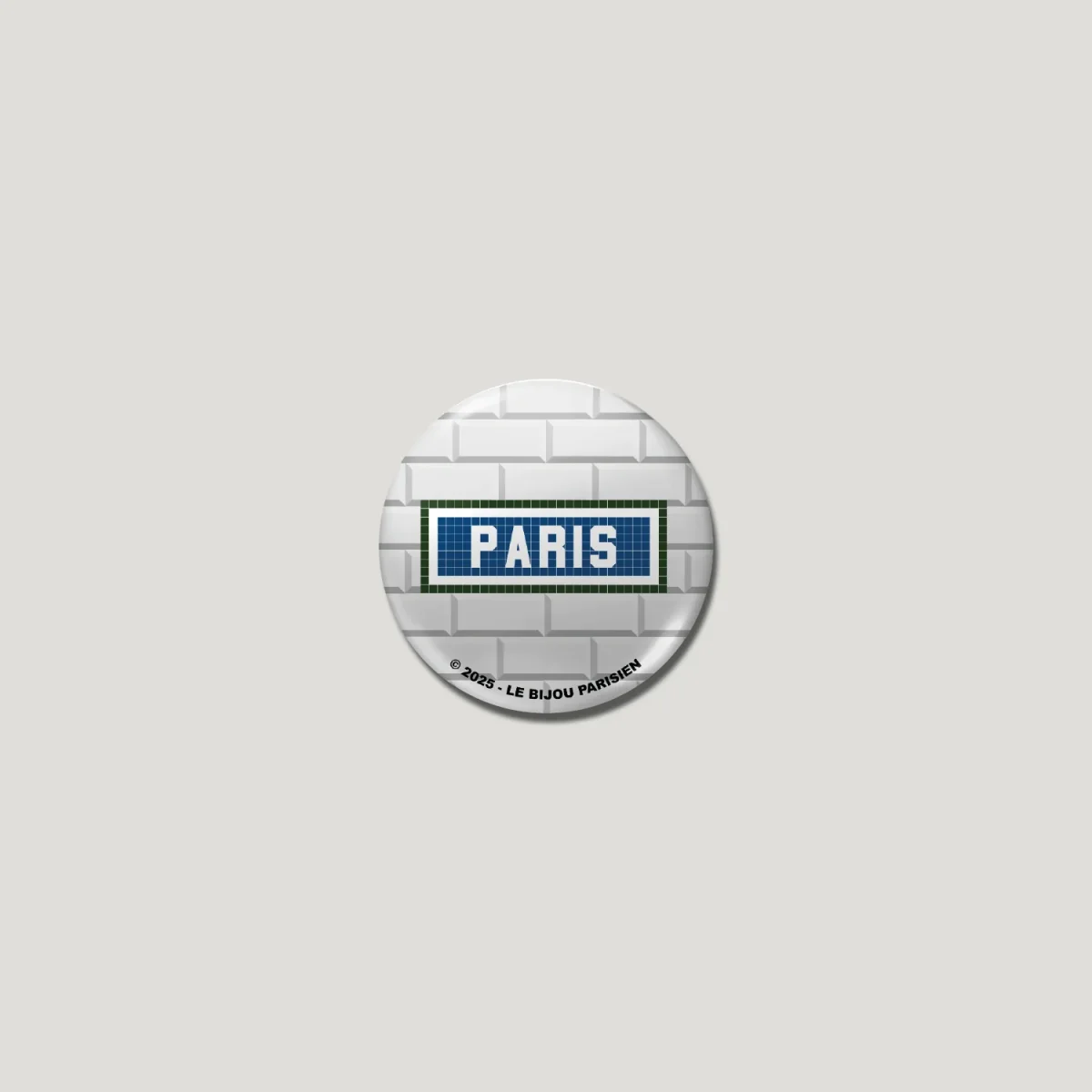 BADGE 32 MM - DESIGN INSPIRÉ DU MÉTRO PARISIEN - PARIS CARREAUX – Image 2