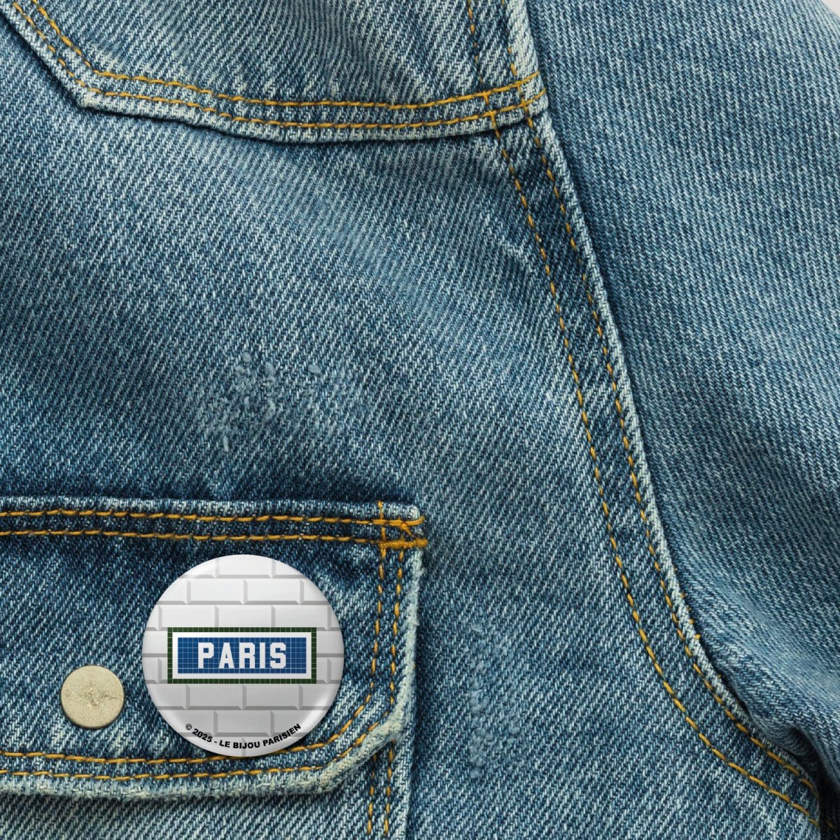 BADGE 32 MM - DESIGN INSPIRÉ DU MÉTRO PARISIEN - PARIS CARREAUX – Image 3