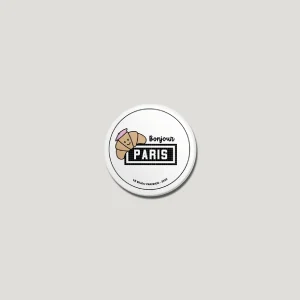 BADGE 32 MM - DESIGN INSPIRÉ DU MÉTRO PARISIEN - BONJOUR PARIS