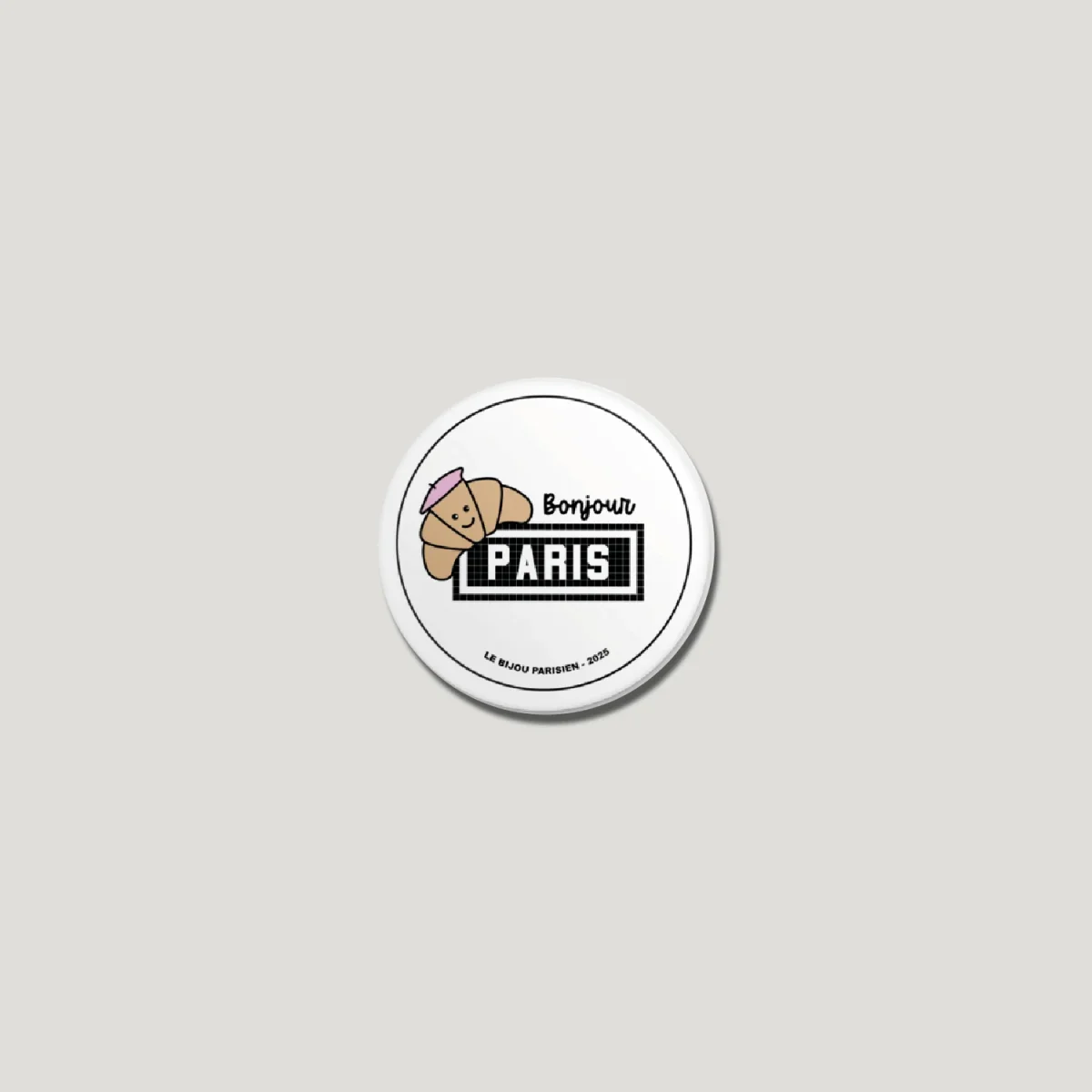 BADGE 32 MM - DESIGN INSPIRÉ DU MÉTRO PARISIEN - BONJOUR PARIS