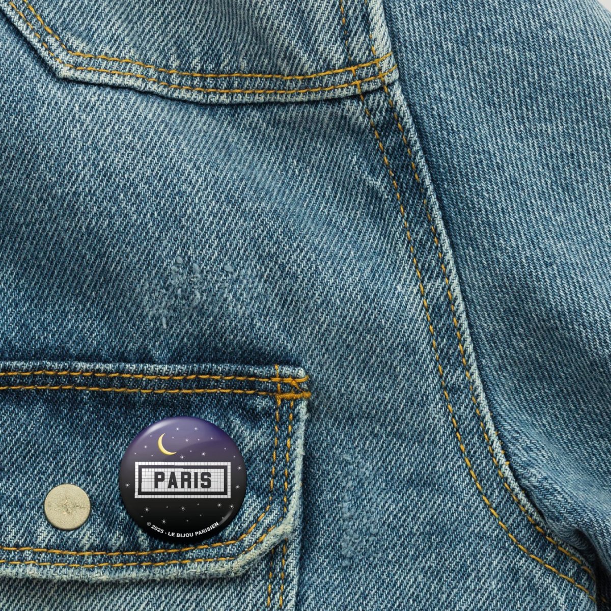 BADGE 32 MM - DESIGN INSPIRÉ DU MÉTRO PARISIEN - PARIS BY NIGHT – Image 3