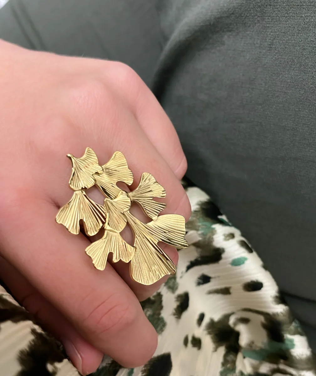 Flora - Bague gingko ajustable – Image 2
