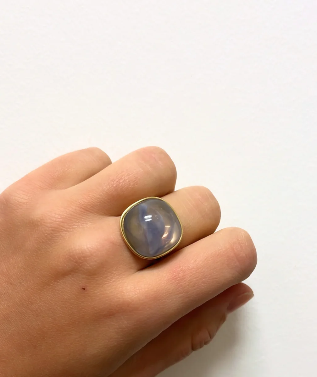 Glacine mauve - Bague carré – Image 2