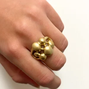 Meliora - Bague dorée effet mat bombé