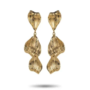 Estelle - Boucles d’oreilles pendantes texturées