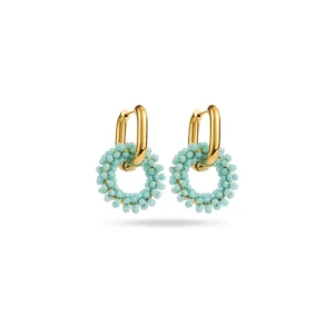 Joyce beiges - Boucles d'oreilles créoles